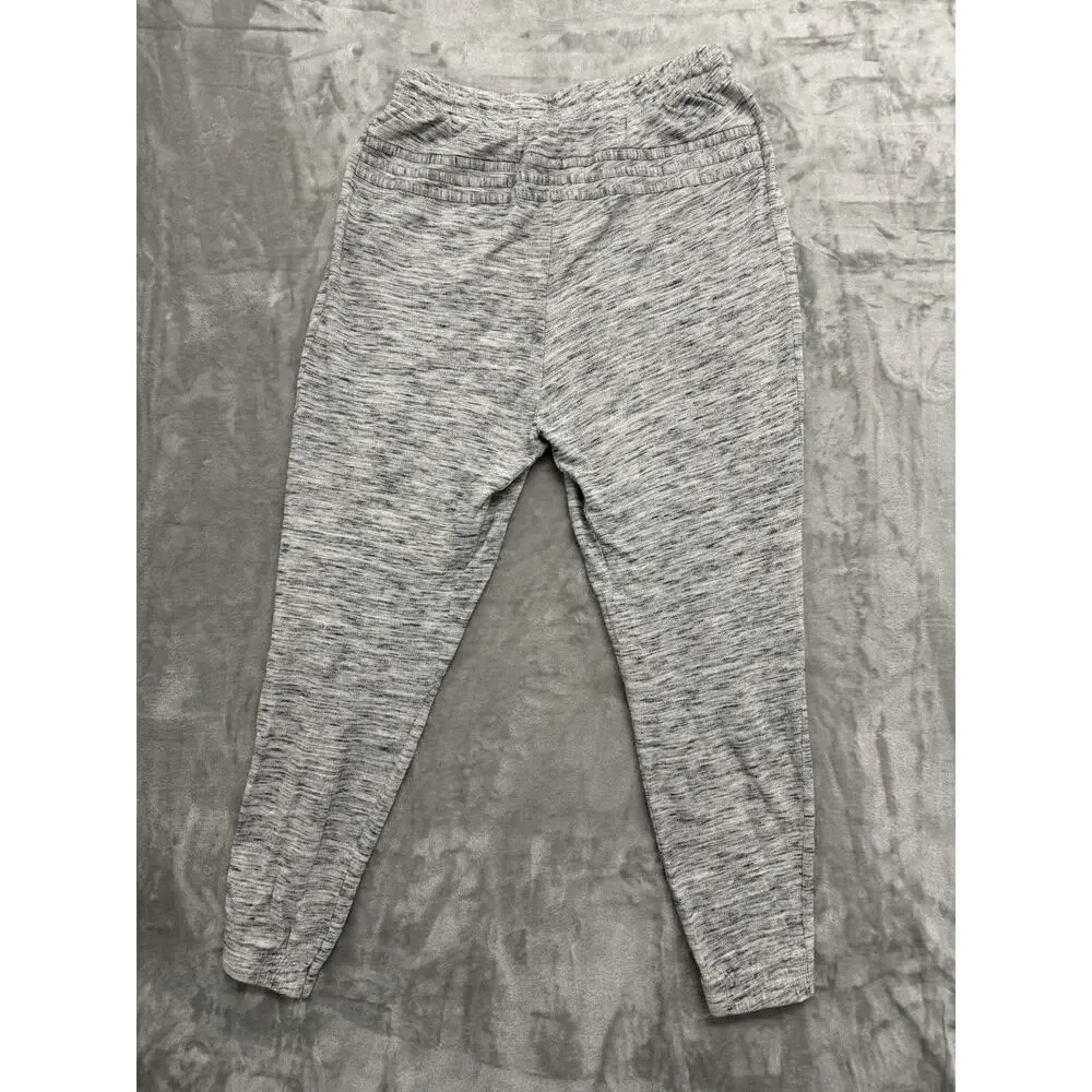 Adidas Men's Gray Space Dye Knit Jogger Sweatpants Zip Pockets Sz L 100% Cotton
